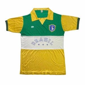 Vintage 80s Brazil soccer futbol jersey 10‎